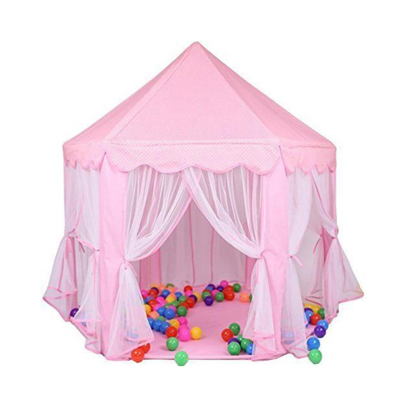 

Children Princess Pink Castle Tents Portable Boys Girls Indoor Outdoor Garden Folding Play Tent Lodge Kids Balls Pool Playhouse