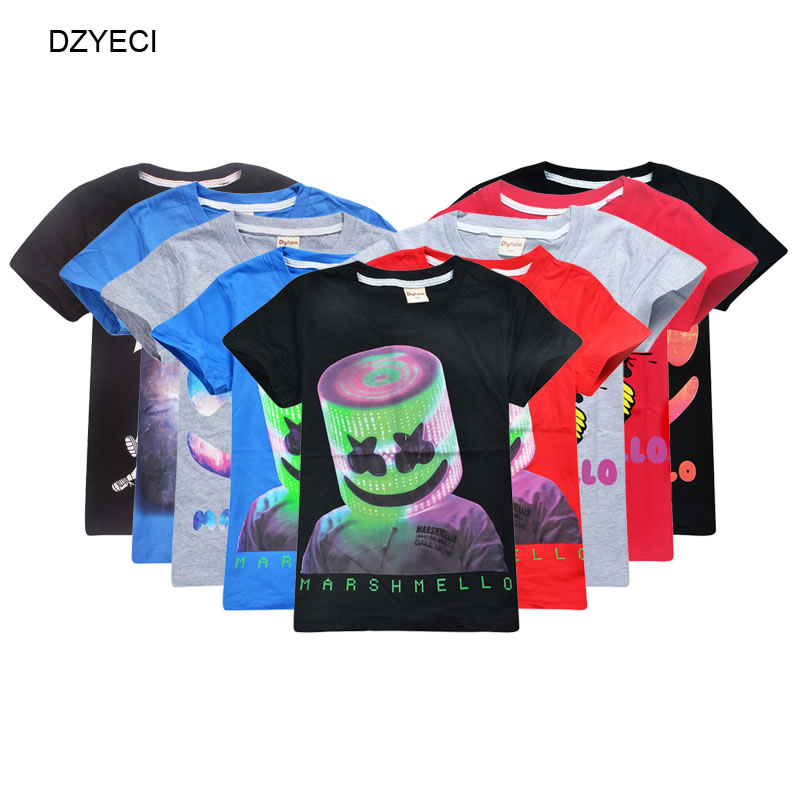 Marshmello DJ Jungen Mädchen 3D Printing Kurzarm T-shirt Kinder Party Clothing