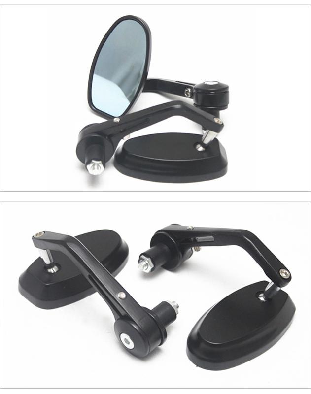

22mm 7/8" Handlebar End Mirrors Oval Custom Classic Side Mirrors for Chopper Bobber Cafe Racer ATV Quad Rearview