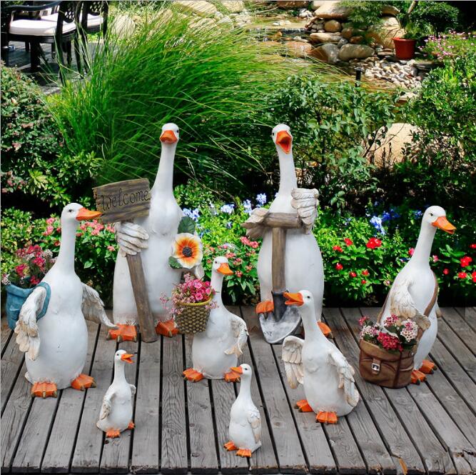 Garden Decoration Courtyard Outdoor Farm Horticulture Pastoral Landscape Simulated Animal Duck Model Sculpture-image-494460041
