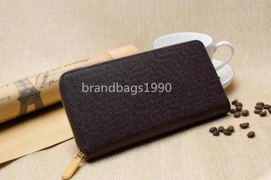 

Free Shipping! Fashion clutch leather Long wallet Purse Card Holder with dust bag Box 60017, Price difference option