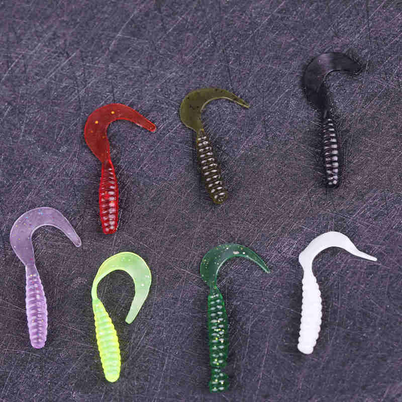 2000pcs screw one-tailed spiral tail soft bait simulation soft bait insect night light bionic pseudo-bait wholesale-image-498555847