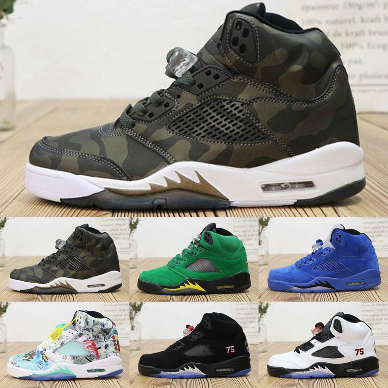 

2019 Best 5 5s Mens Basketball Shoes Camo Light Aqua Oregon Ducks Black Metallic Top Quality Designer Shoes Sport Sneaker 36-47, As photo 4