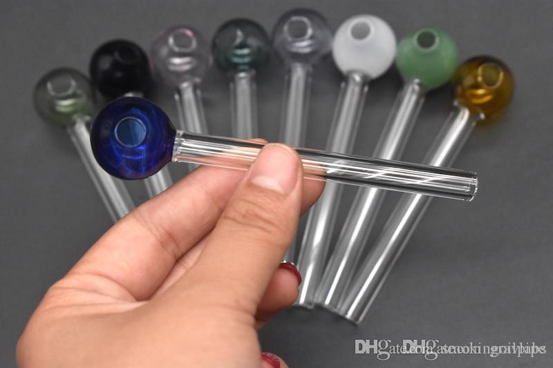 

Newest cheap Colorful Pyrex Glass Oil Burner Pipe Glass Tube Oil Nail Glass smoking oil Pipe