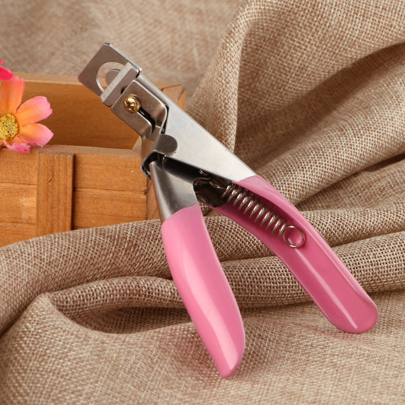 Nail Art Clipper Cutter For False Nail Edge Manicure Acrylic UV Gel False Tips Clipper Cutter Pink Manicure Cutter Clipper Tool-image-465300681