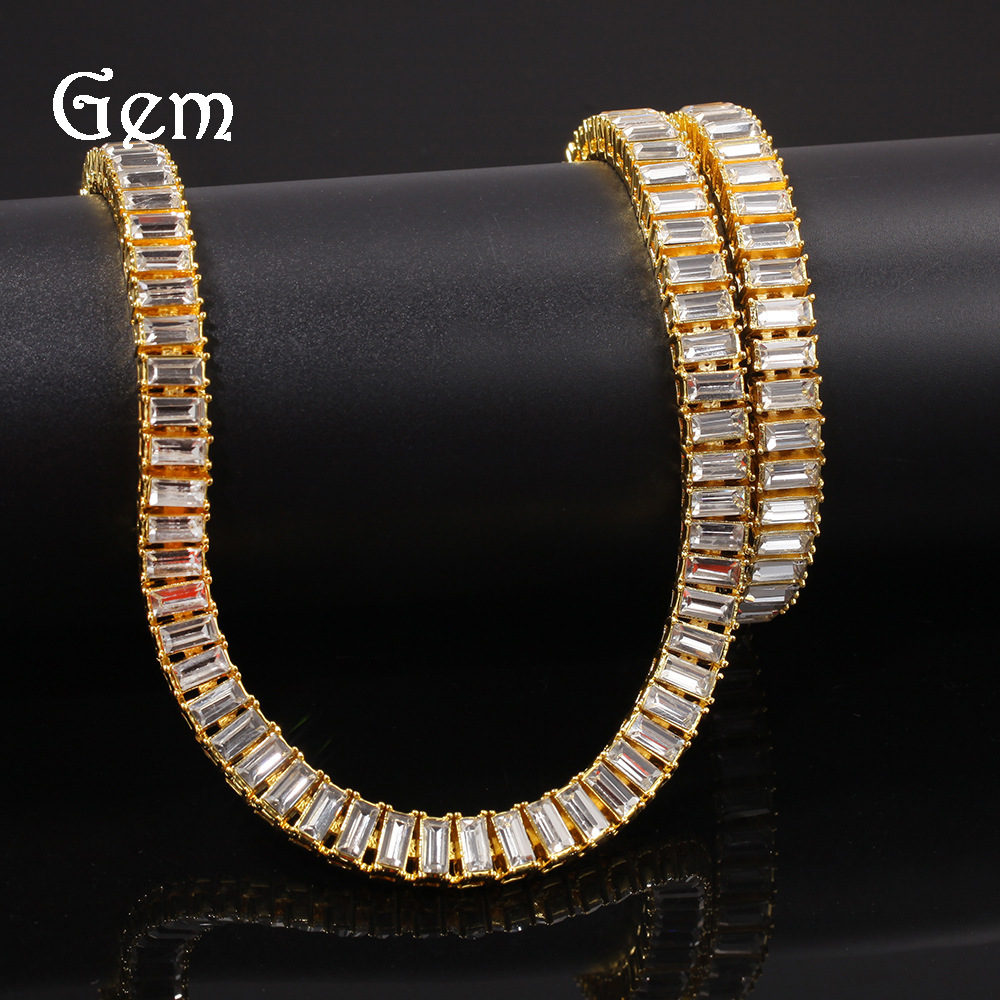 

New Designer Bling Square Diamond Men Womens Tennis Necklace Bracelet 8-24 inches Hip Hop iced out Jewelry Gifts for Couples
