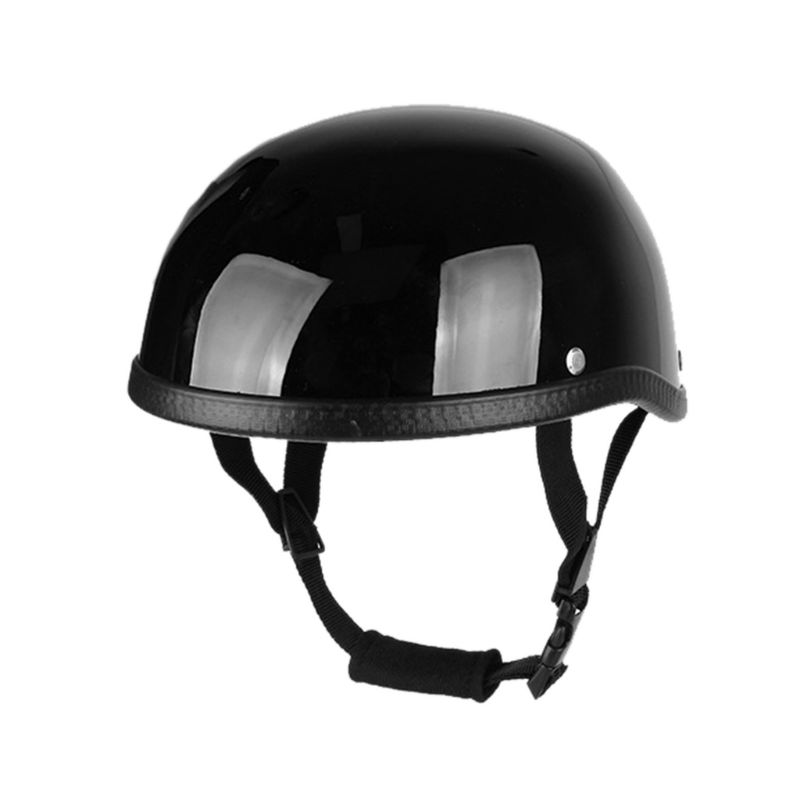 

Vintage Half Face Motorcycle Cap Helmet Retro Safety Hat Head Protector, Black