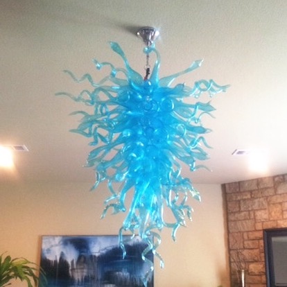 

Made in China Mouth Blown Chandeliers Lamps Lighting Energy Saving Turquoise Chandelier Glass Art Pendant Lamp Designs for Home Decor