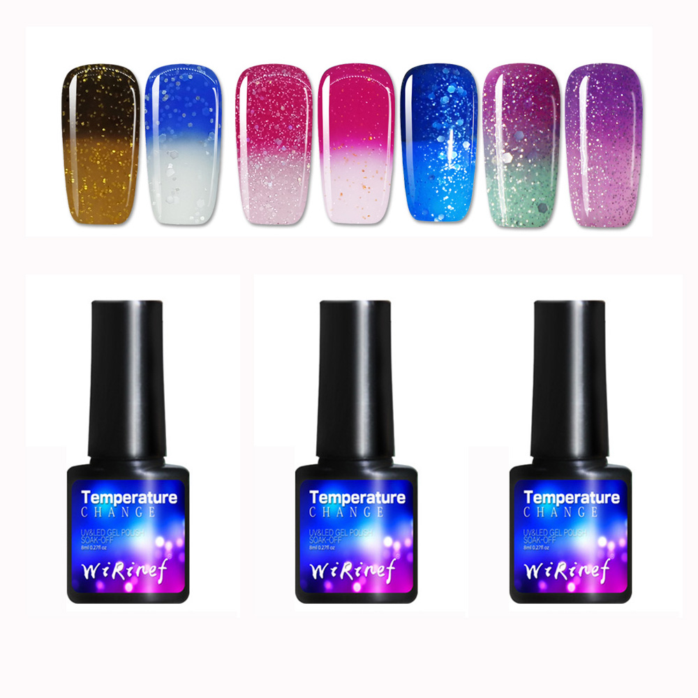 

1pc Temperature Color Changing Glitter Nail Polish Water-based Beatuty Manicure Varnish Shinny Shimmer Nail Art Lacquer 8ml, 5216