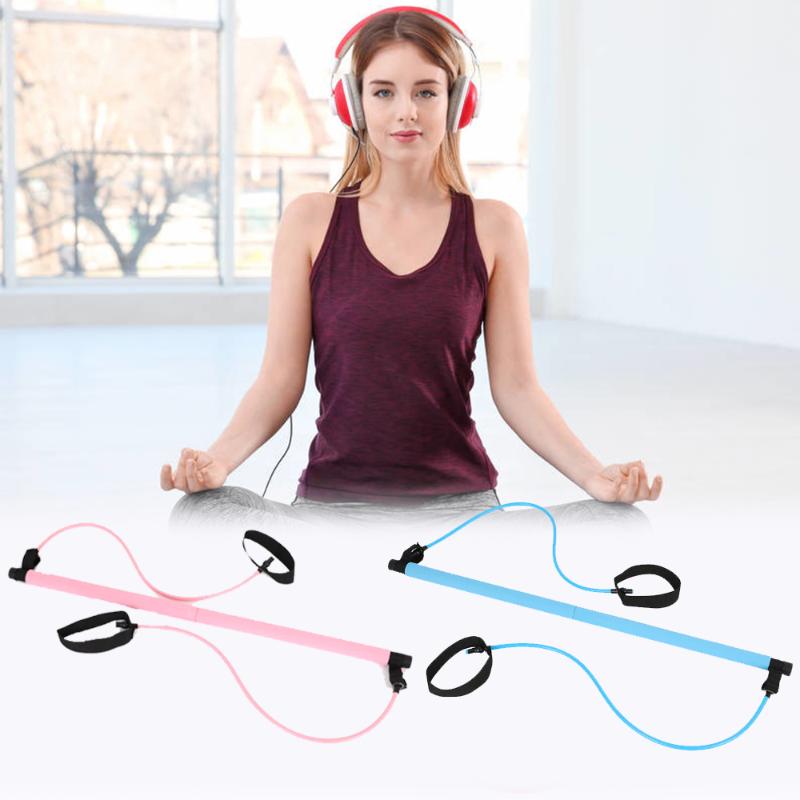 

Fitness Body Rod Resistance Pilates Fitness Stick Building Portable Yoga Pilates Stick Body Shape Pull-up Assisted Training Rods, Blue
