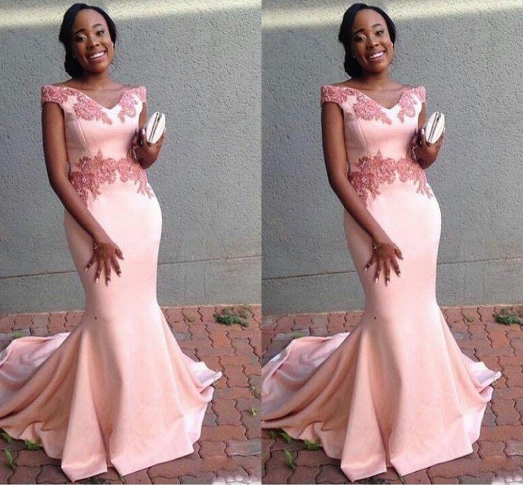 

Sexy African Blush Pink Plus Size Mermaid Prom Dresses Lace Applique Off Shoulder Formal Dress Evening Gown Party Dress Robe Vestidos, Orange