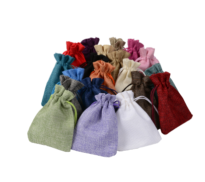 

2019 new 50pcs four size Cotton and linen cloth teacup jewelry collection bundle pocket drawstring buddhist beadspaper tray bag