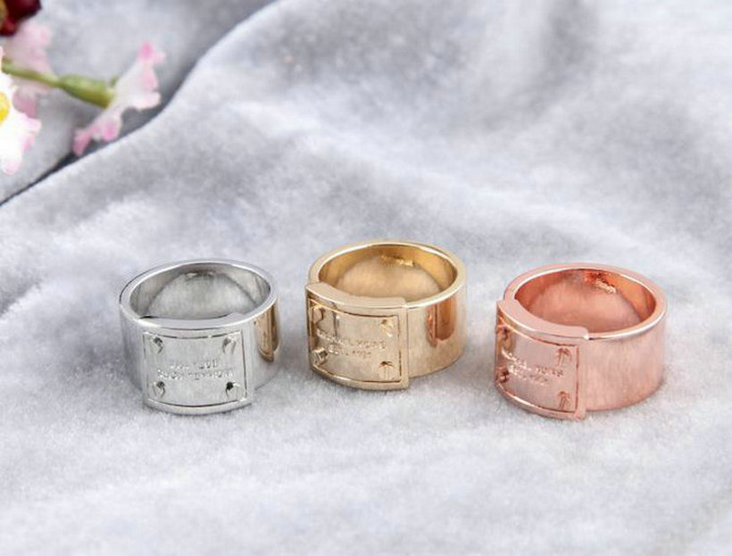 Size 6/7/8 Brand Hot Sale Silver/Gold/Rose Gold Plated Lock Key M Band K Rings Letter Style Logo Ring