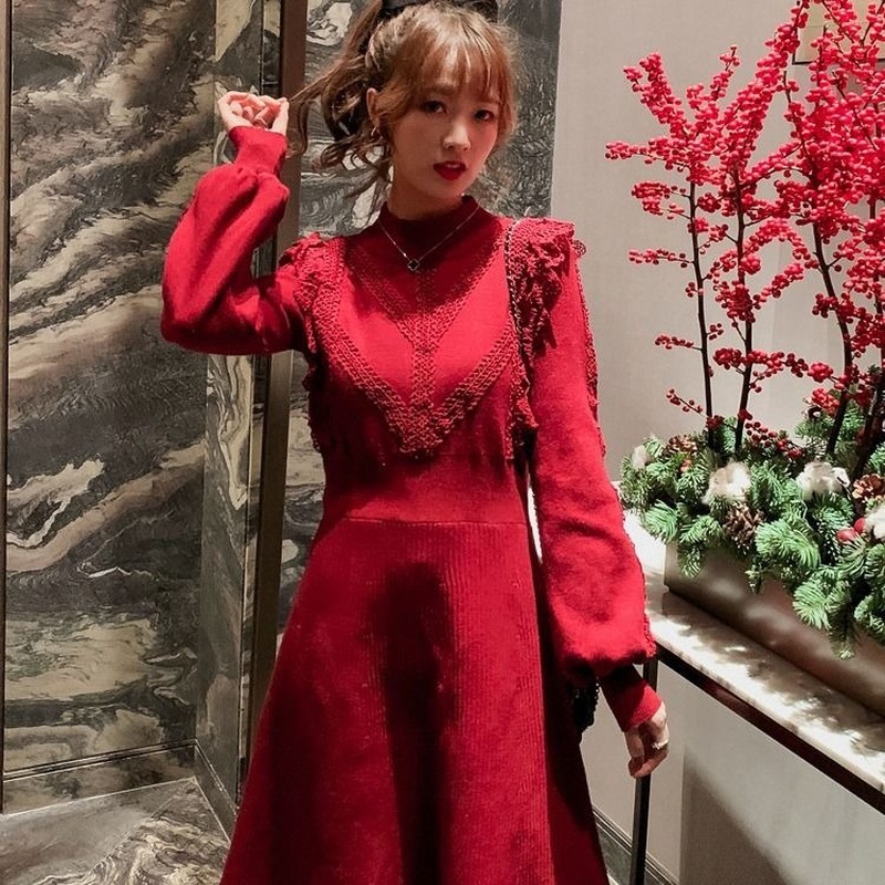 

Female Slim Fashion Mother Elegant Autumn Winter Sweater Dress Women Sexy Bodycon Long Sleeve Solid Basic Knitted Dresses E18, Black