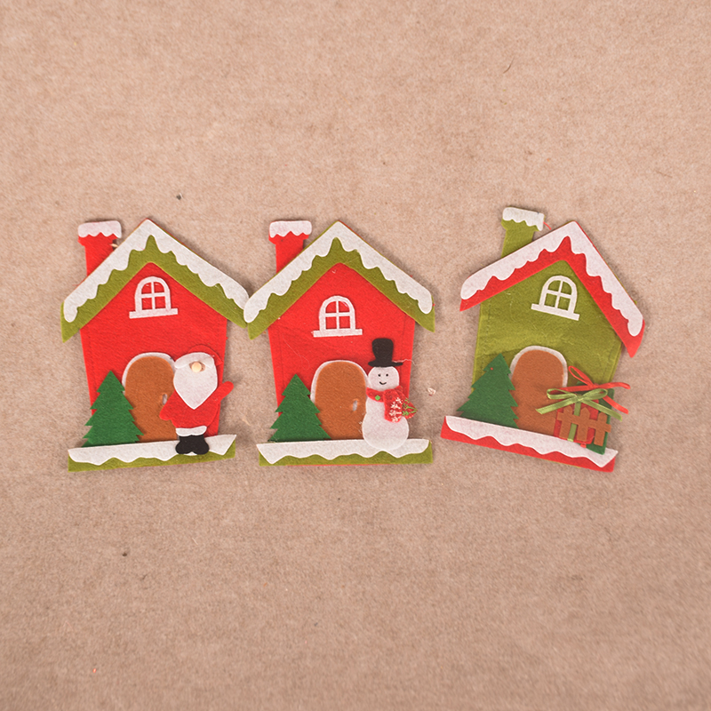 

1pcs mini house type Christmas knife spoon and fork cover tableware Set cutlery holder for the table home decorations new year