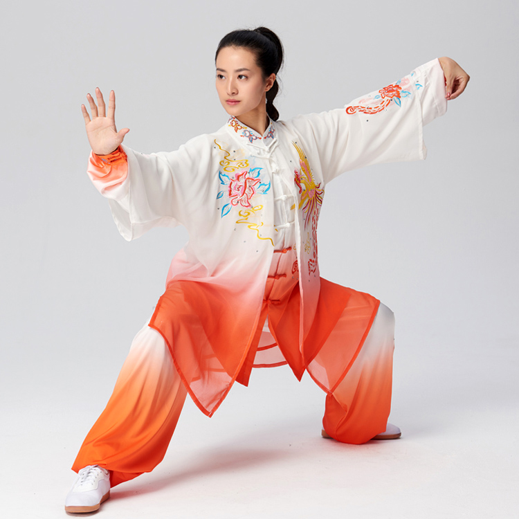 

Chinese Tai chi clothes Kungfu uniform Taijiquan competition outfit embroidered garment for women men girl boy children adults kids, Two-piece set