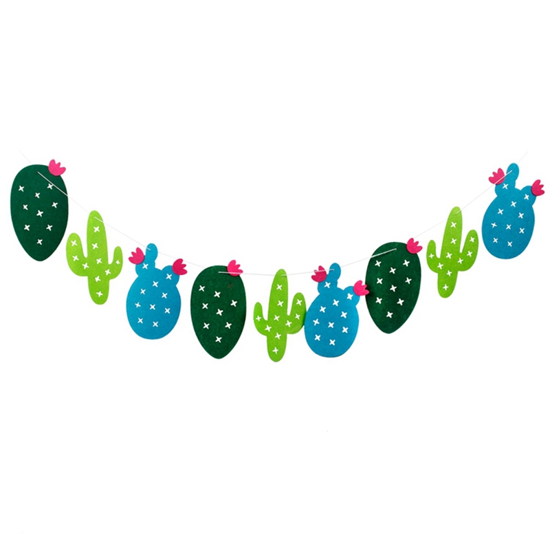

Promotion! 1 set Non-woven Fabric Cactus Garland Banner Flag Bunting Garland Party Favors Home Decoration Birthday Party Event S, Multi