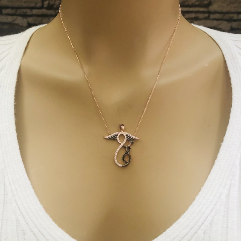 

925 Silver Butterfly wing Key Necklace
