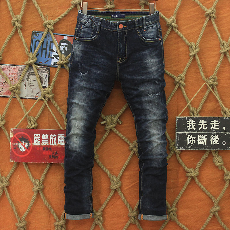 

2016 design stretch jeans slim fit good quality denim male fashion jean L9882, Black