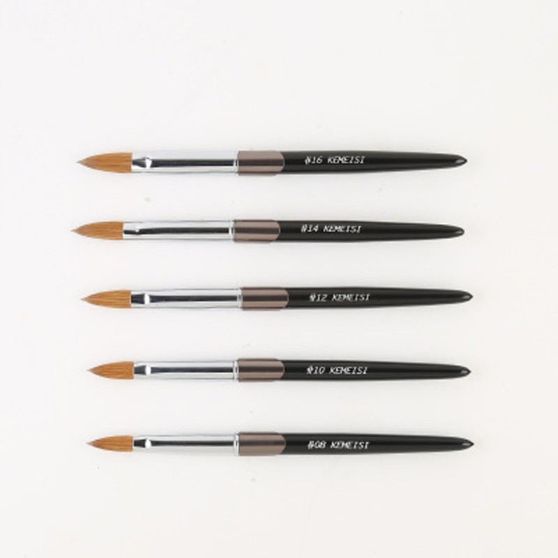 

1PC Black and Coffee Beauty Kolinsky Sable Acrylic Nail Brush Flow Glitter Nail Art Brush for Art Tools 8# 10# 12# 14# 16#