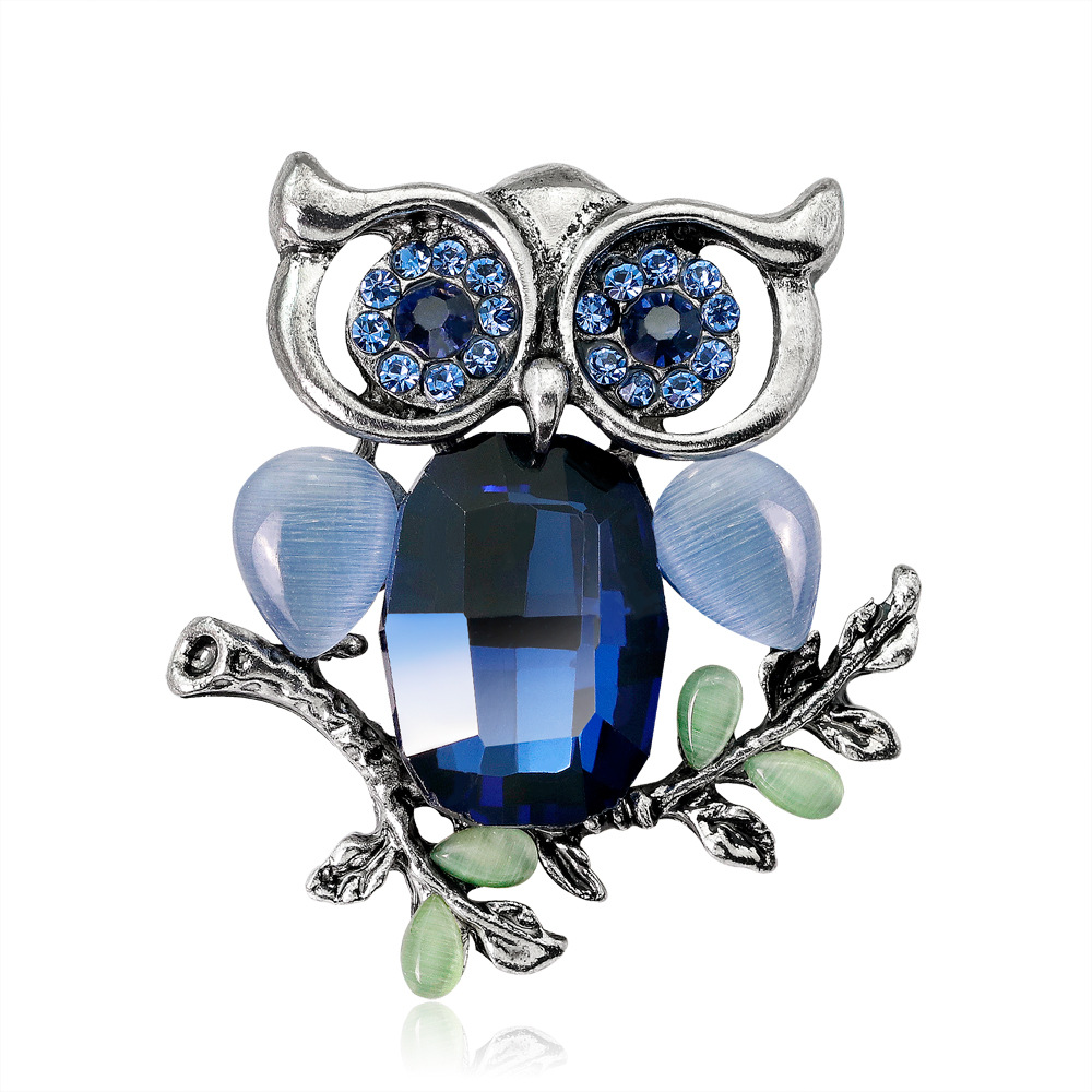 

Fashion Women's Fashion Natural Insect Animal Lovely Alloy Rhinestone Golden Owl Brooch Pins Women/Man Party Wear Free Shipping