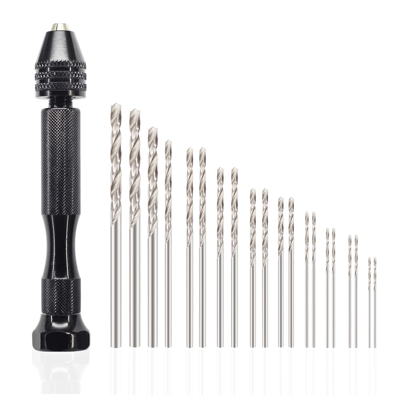 

Pin Vise Hand Drill Bits(20Pcs), Micro-Mini Twist Drill Bits Set With Precision Hand Pin Vise Rotary Tools For Wood, Jewelry, Pl