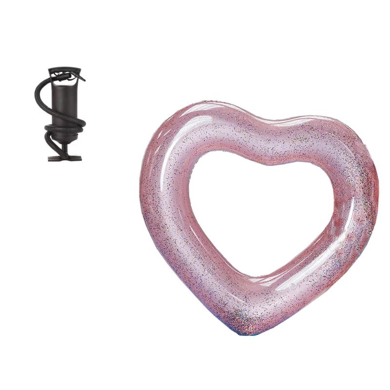 

Inflatable Heart Swimming Ring Pink/White/Gold Float Summer Outdoor Activitives Beach Party Swimming Pool Inflatable Mattress
