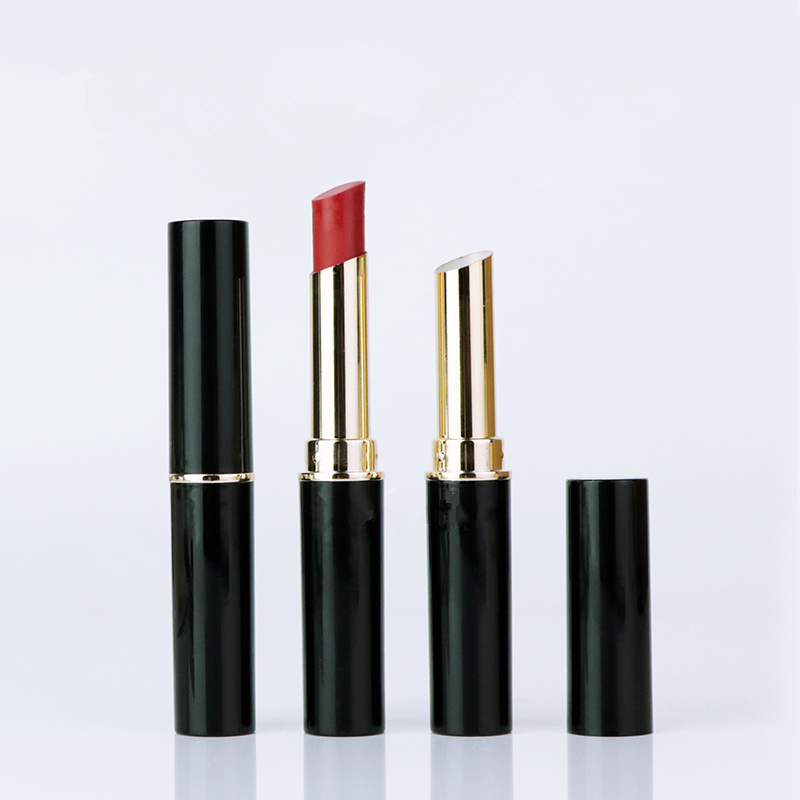 

7.1mm Oblique Lipstick Tube Black Color Empty DIY Lip Balm Containers Makeup Refillable Bottles Fast Shipping F2462