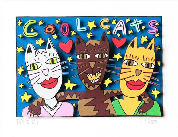 

James Rizzi - COOL CATS Home Decor Handpainted Oil Paintings On Canvas Wall Art Pictures 191223