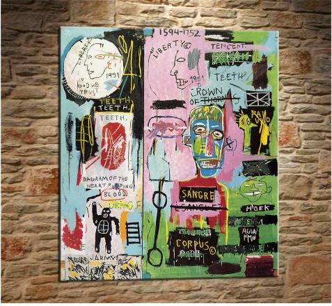 

High Quality Jean Michel Basquiat Handpainted & HD Printed Wall Art oil painting Home Decor On Canvas Multi Sizes Frame Options g58