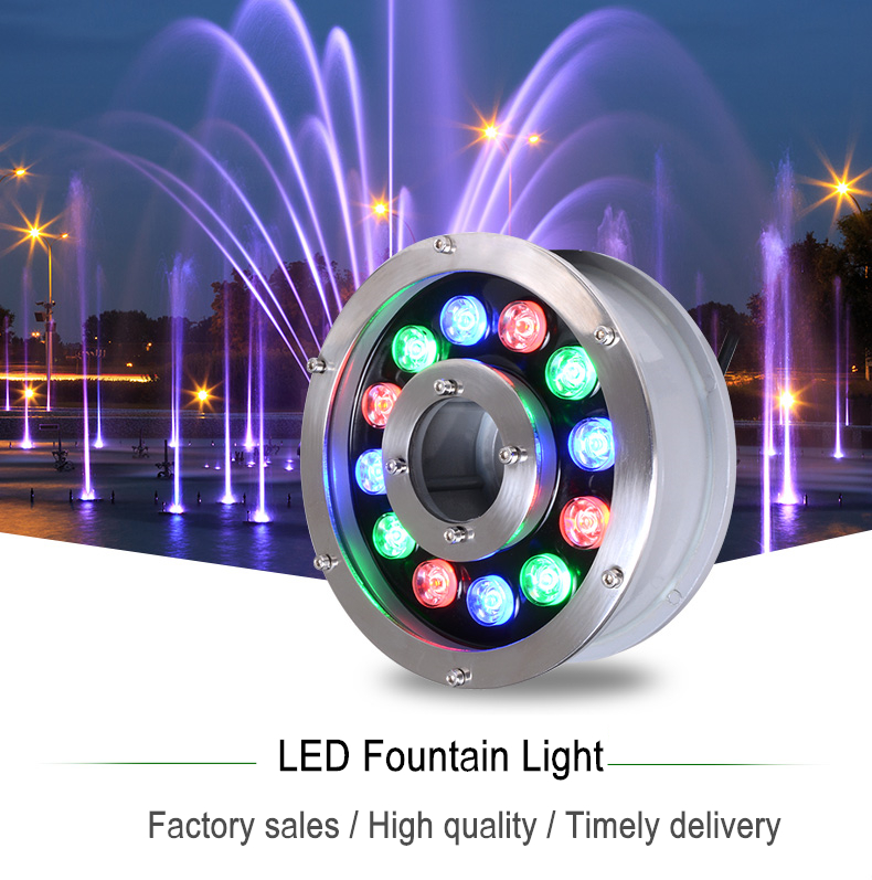 

JML Fountain Ring Lights 12W 24V Cree LED Auto Colored Changing Submersible Water Pump Lighting for Garden