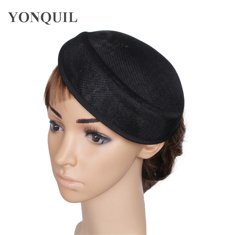 

Charming Imitation sinamay Navy color Fascinator Base 19CM pillbox hat New hairwear material Women Party show DIY hair headpiece