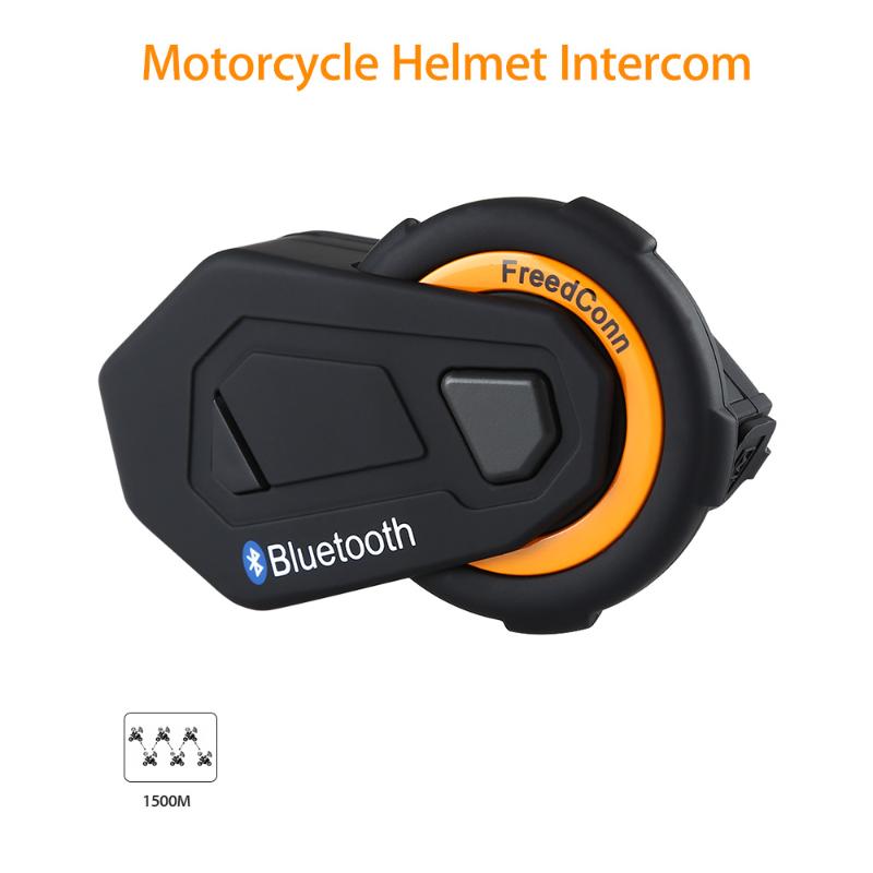 

Freedconn T-max Motorcycle Intercom Helmet Bluetooth Headset 6 Riders Group Talking FM Radio Bluetooth 4.1 + Soft Earpiece