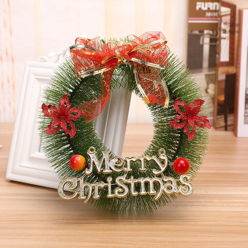 

Xmas Wreath Hot Sale Christmas Decor Floral Wreath Durable Green Hanging Farmhouse Decor Christmas Door Decoration, Style 1
