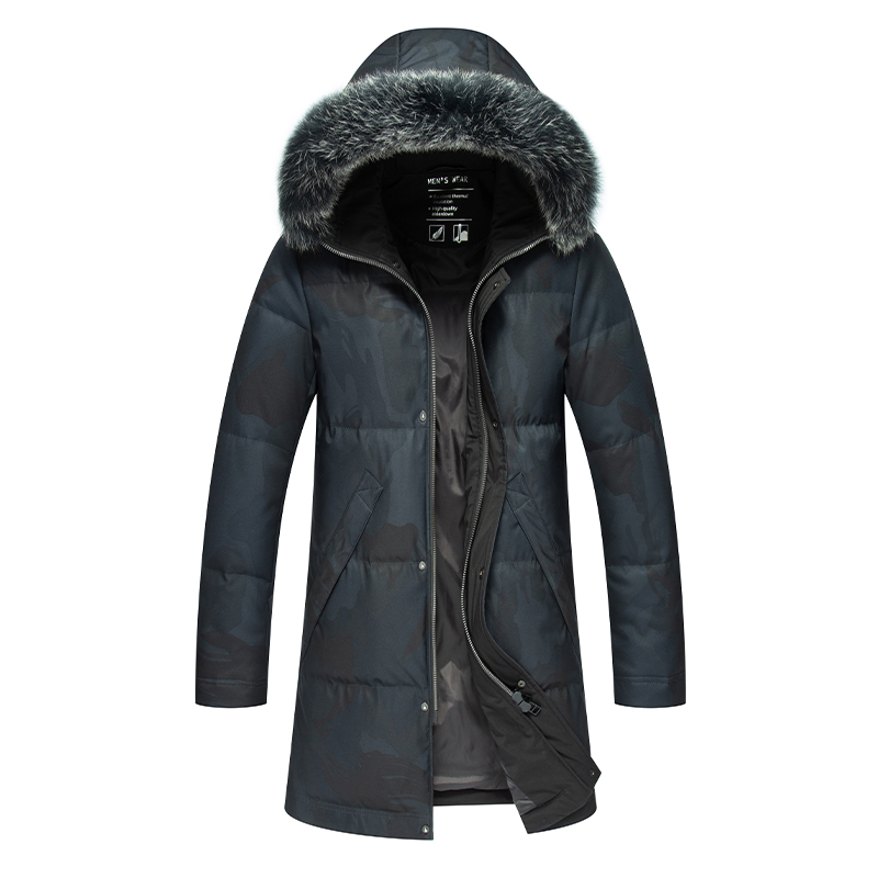 

Brand Winter New Men 90 White Duck Down Hooded Down Jacket Coat Quality Thick Warm Fashion Plue Size Comfortable Men Winter Coat, Black