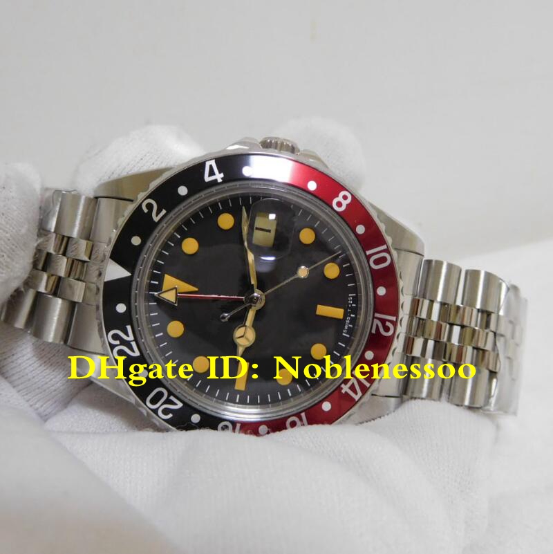 

2 Color Top Hot Items Mens 40mm GMT Vintage 1675 Black Red Blue Pepsi Bezel BP Factory 2813 Movement Mechanical Men's Automatic Watches, Original box