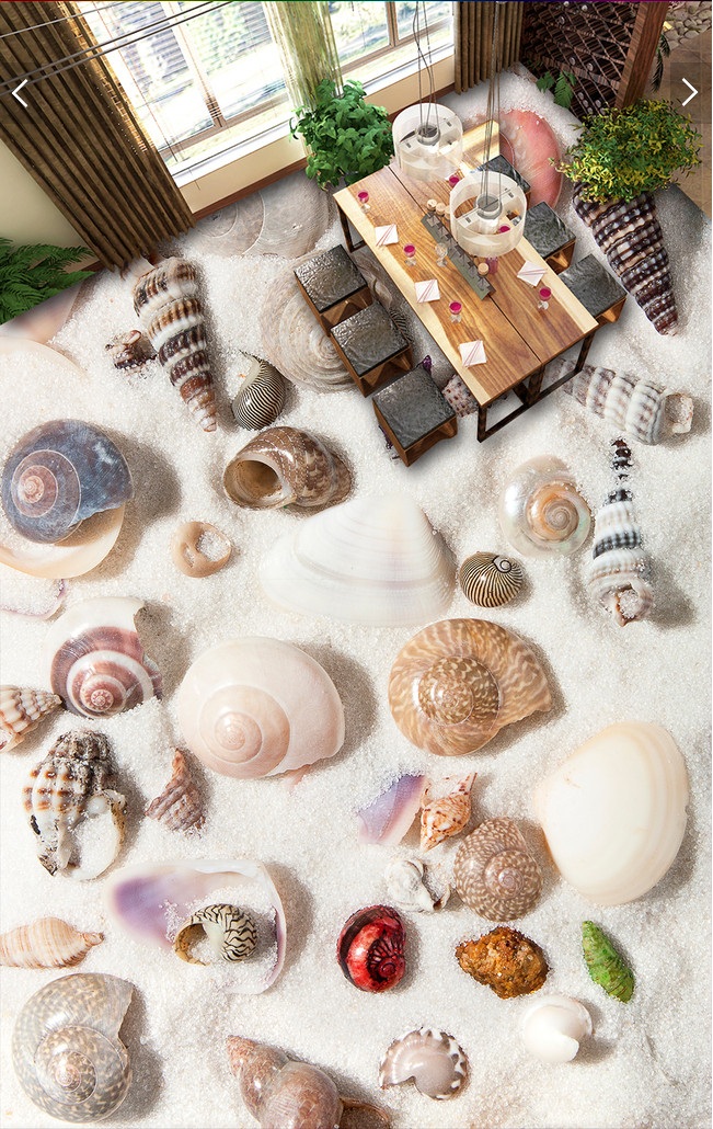 

WDBH 3d pvc flooring custom photo wallpaper Beach shell conch Self-adhesive floor wall sticker 3d wall murals wallpaper for living room, Customize