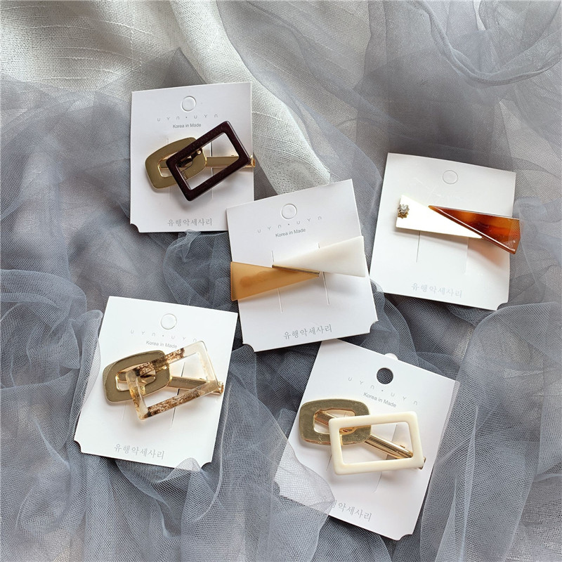 

M MISM Metal Geometric Hair Clip Triangle Square Hairgrip Girls Holder Hairpins Hair Styling Accessories