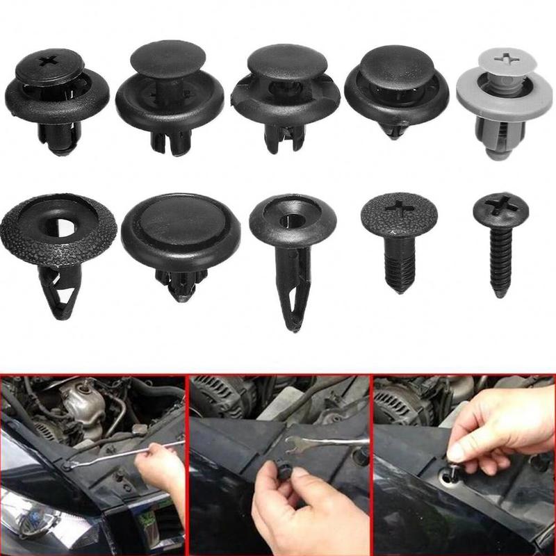 190 pcs Voiture Trim clips de fixation panneau de porte pare-chocs Rivets Vis Push Fastener