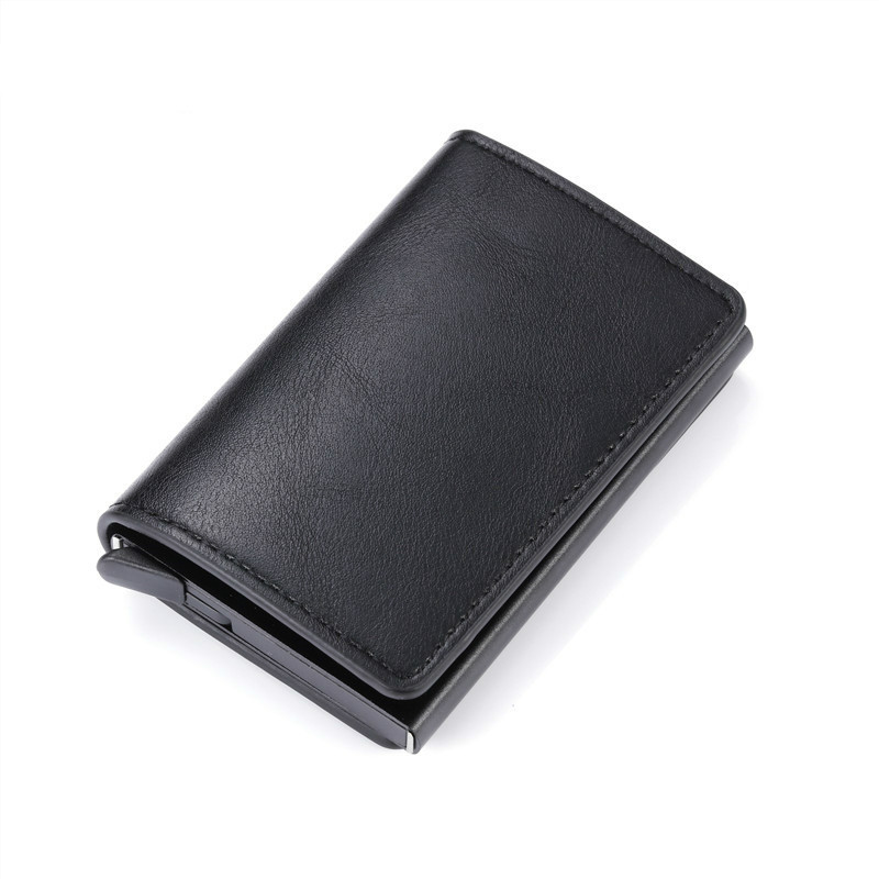 

2020 Smart Wallet Bussiness Card Holder Hasp Aluminum Metal Credit Busines Mini Card Wallet Dropshipping Man Women, Coffee k9109