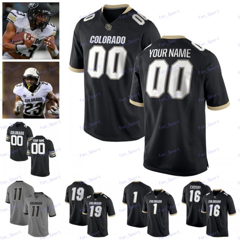 

Custom Colorado Buffaloes Any Name Number Stitched Black Gray White NCAA College Football Jerseys #3 K.D. Nixon 18 Tony Brown