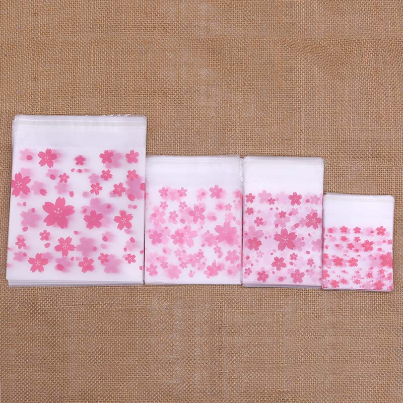 

50/100pcs 4 Sizes Plastic Bags Cookie Candy Bag Self-Adhesive For Wedding Birthday Party Gift Bag Biscuit Baking Packaging Bags