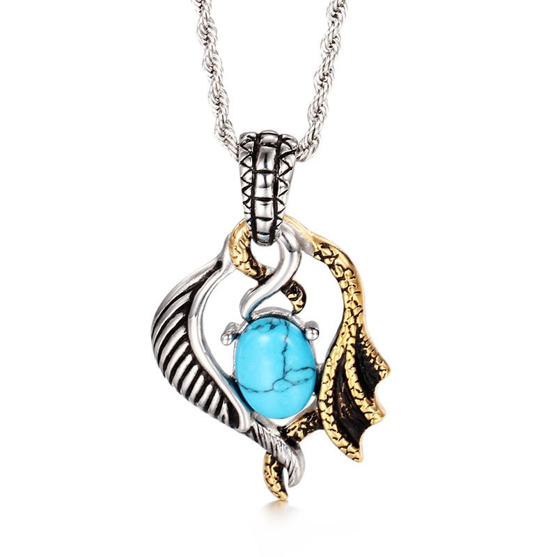 

Europe and the United States retro fashion titanium steel jewelry artificial stainless steel necklace men's pendant