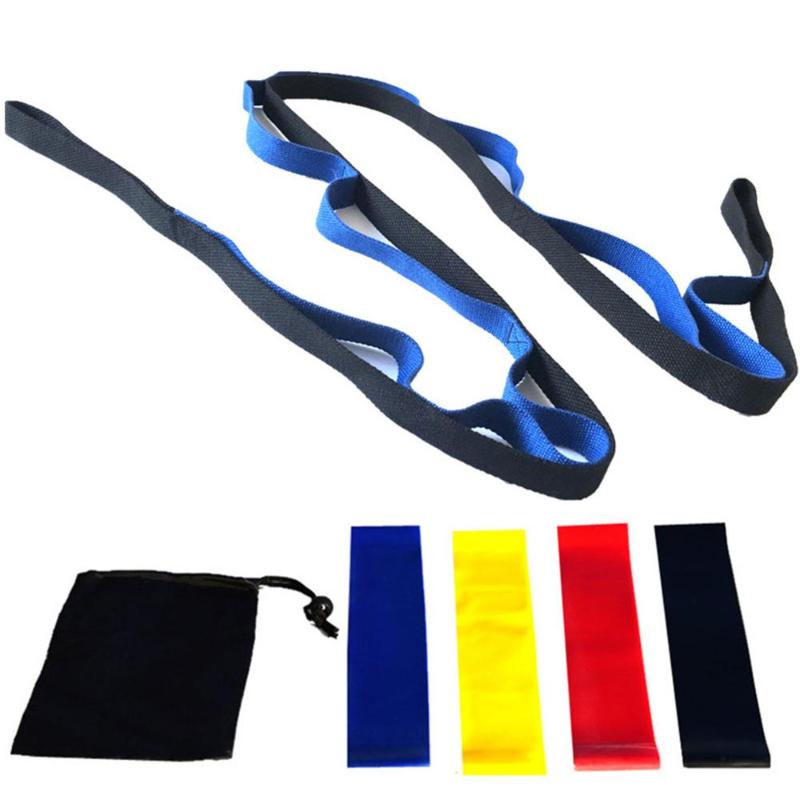 

Yoga exercise 6 / set of yoga tension belt six-piece chrysanthemum rope 10 hole resistance ring 500 waist belt stretching back, Blue