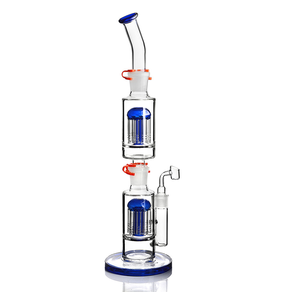 

17.7 inchs Glass Bubbler Unique Bongs Water Pipes Recycler Oil Rigs Dabber Thick Glass Water Bongs With 18mm Banger