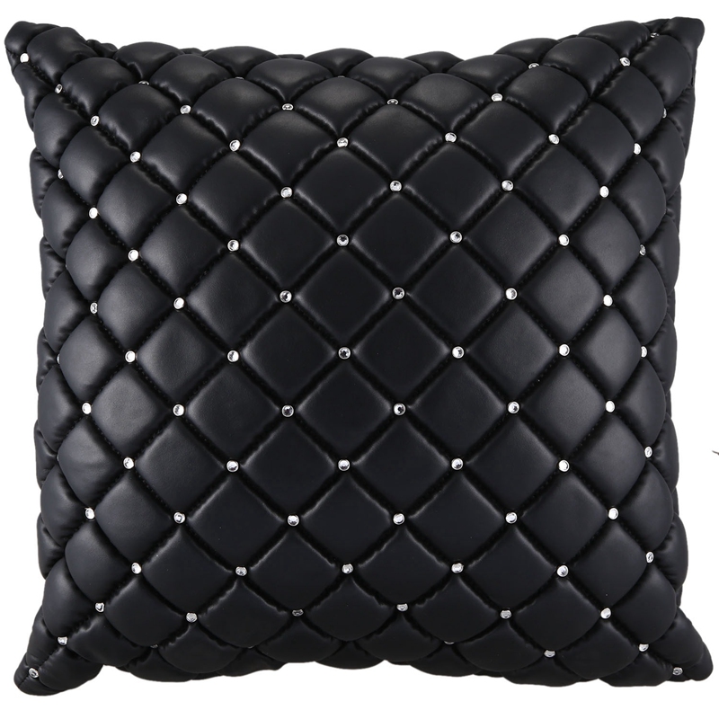 

Car Pillow PU Leather Breathable Crystal Pillow Lumbar Rest Cushion Car Universal Interior Accessories