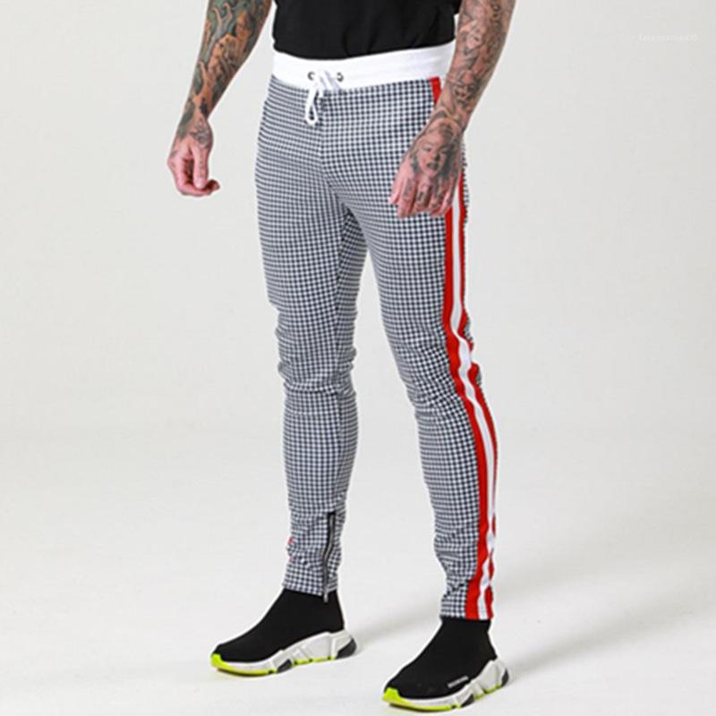 

Trousers with Drawstring Sports Mens Jogger Pants New Style Mens Designer Pants Fashion Plaid Printed Skinny, Black