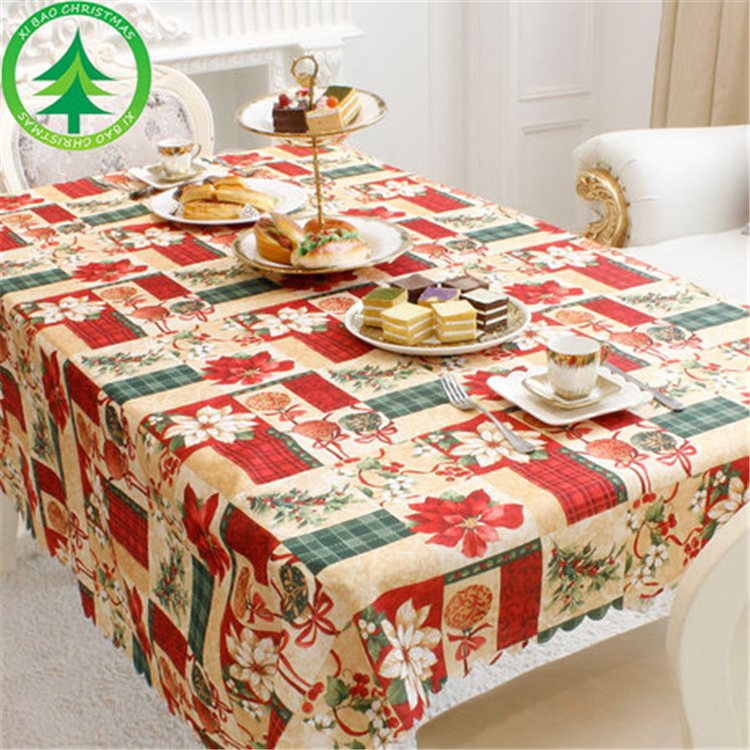 

New Year Christmas Tablecloth Linen Dustproof Table Cover X-mas Dinner Tablecloth Home Party Decor Linen Cloth FJ407