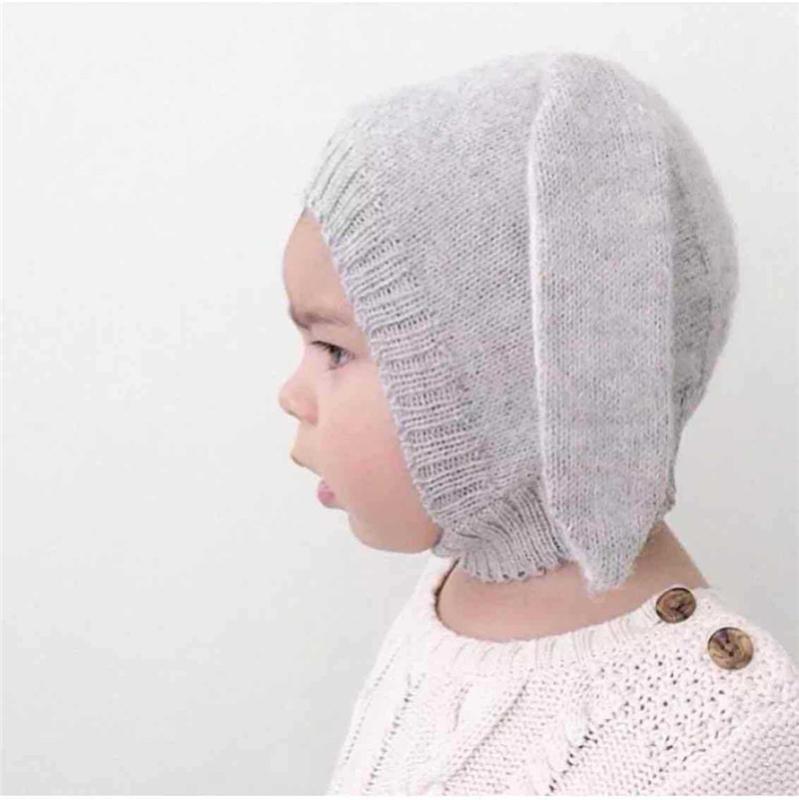 

Baby Ears Hat Infant Toddler Knitted Caps for Children Baby Beanie Hats Autumn Winter Accessories Photography Props, Black