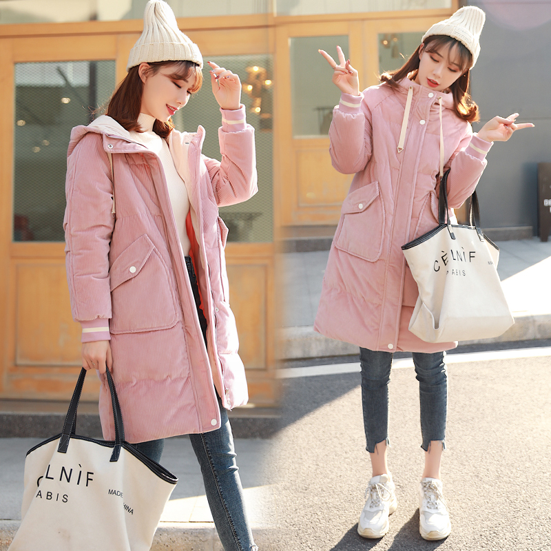 

2020 Winter Jacket Women Long Parkas Hooded Korean Style Woman Coats Womens Clothing Thick Chaquetas Mujer MYMC-88389 WPY741, Pink